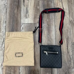 Gucci Black and Red Messenger Bag